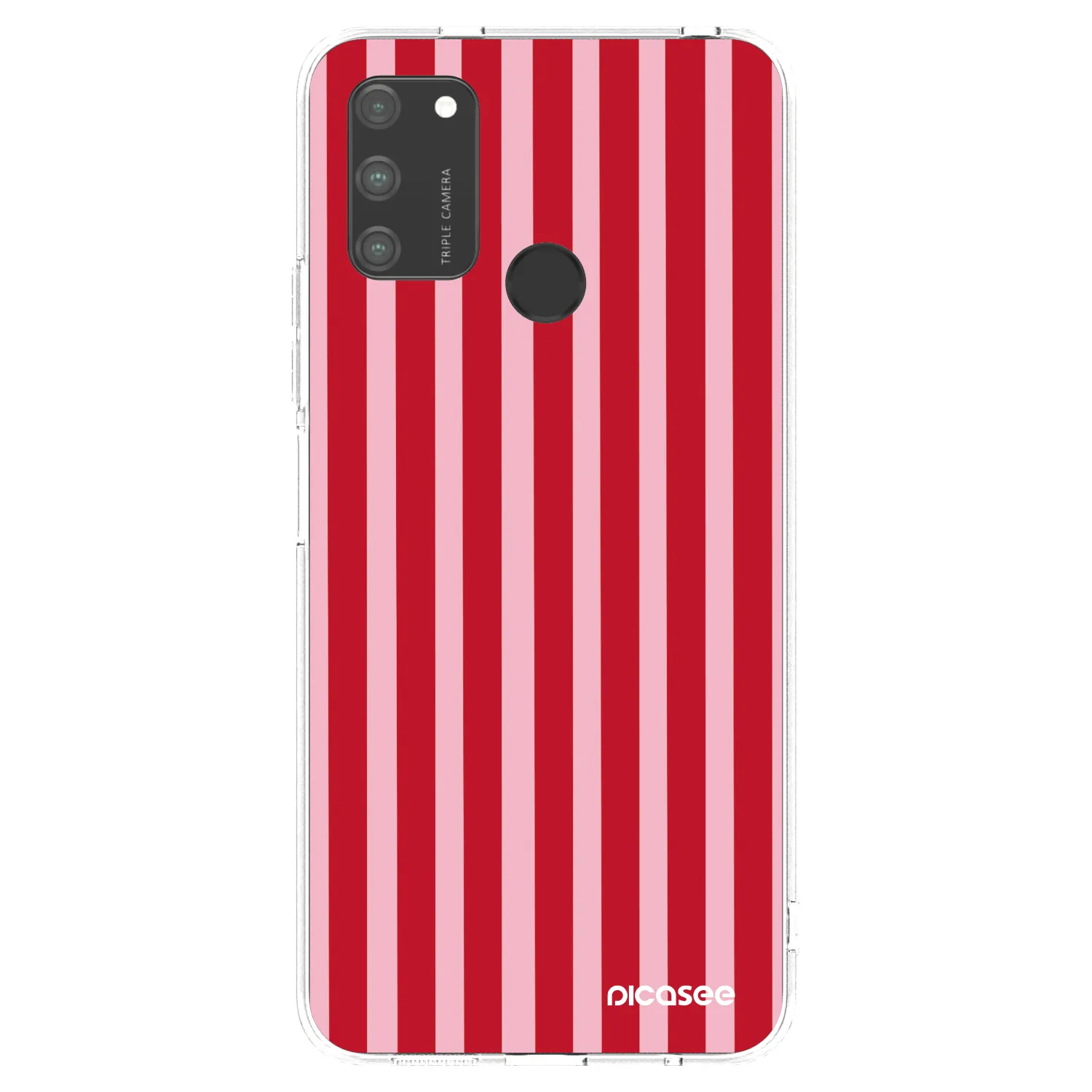Picasee silikonový průhledný obal pro Honor 9A - Lines red