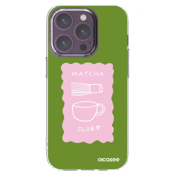 Picasee silikonový průhledný obal pro Apple iPhone 14 Pro - Matcha club