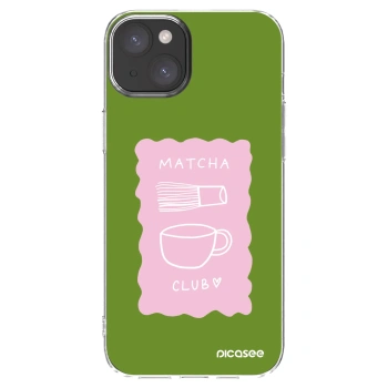 Picasee silikonový průhledný obal pro Apple iPhone 15 Plus - Matcha club