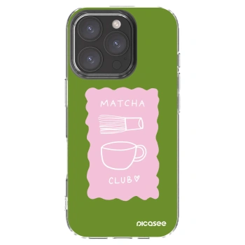 Picasee silikonový průhledný obal pro Apple iPhone 16 Pro - Matcha club