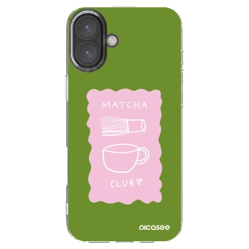 Picasee silikonový průhledný obal pro Apple iPhone 16 Plus - Matcha club