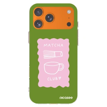Picasee silikonový průhledný obal pro Apple iPhone 17 Pro Max - Matcha club