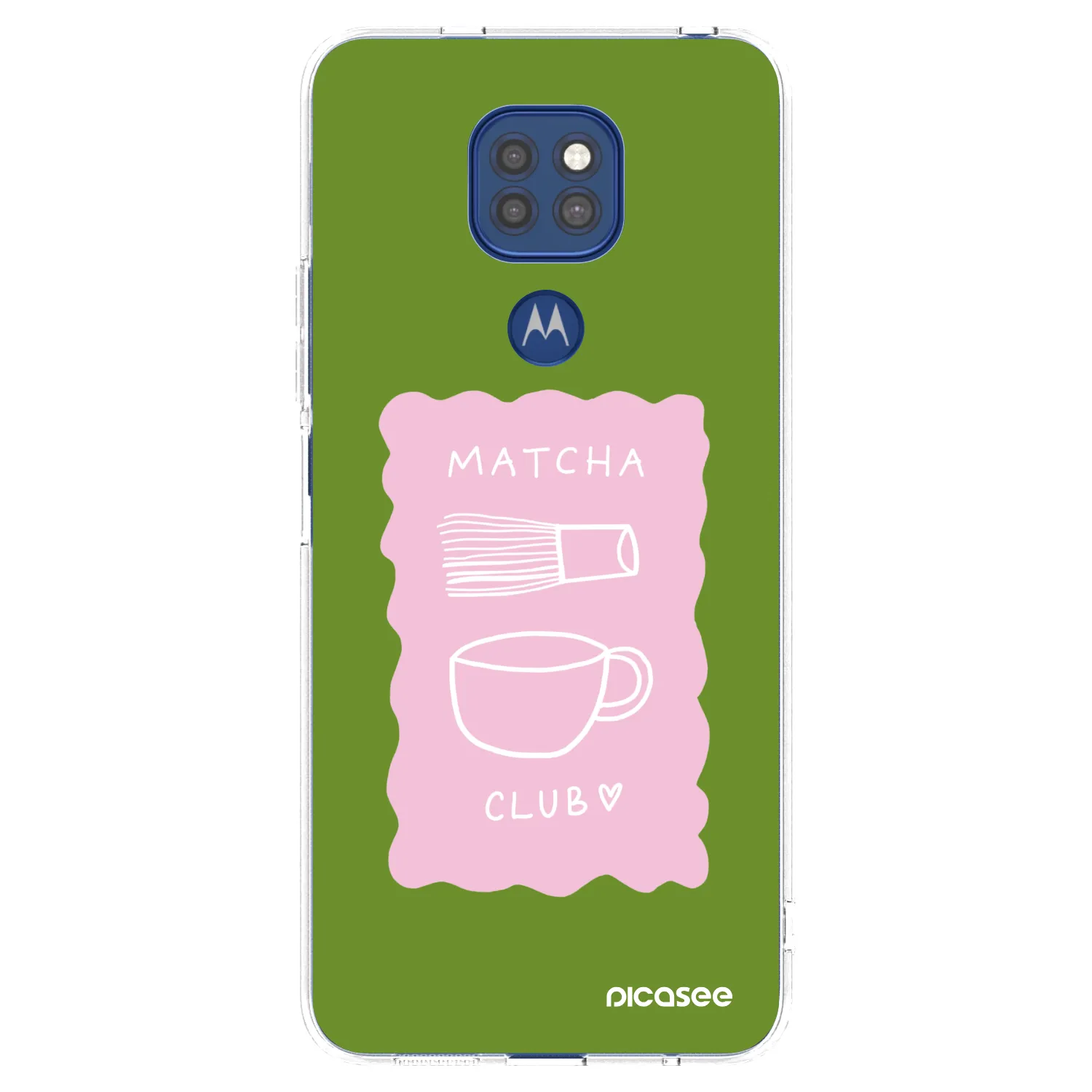 Picasee silikonový průhledný obal pro Motorola Moto G9 Play - Matcha club