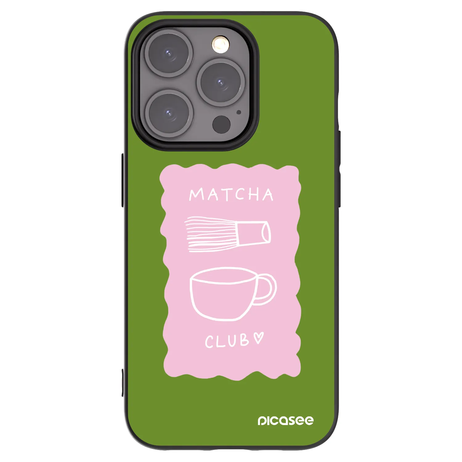 Picasee silikonový černý obal pro Apple iPhone 15 Pro - Matcha club