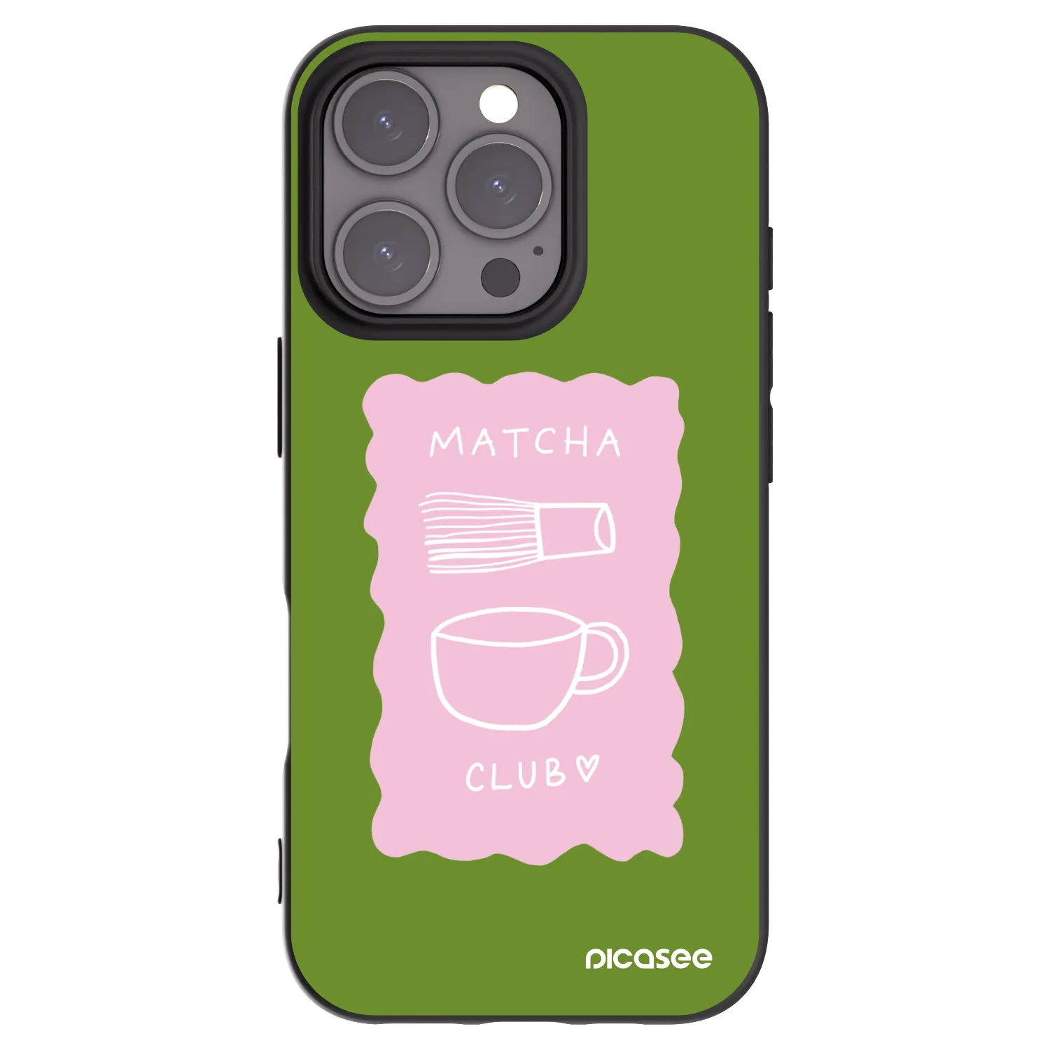Picasee silikonový černý obal pro Apple iPhone 16 Pro - Matcha club