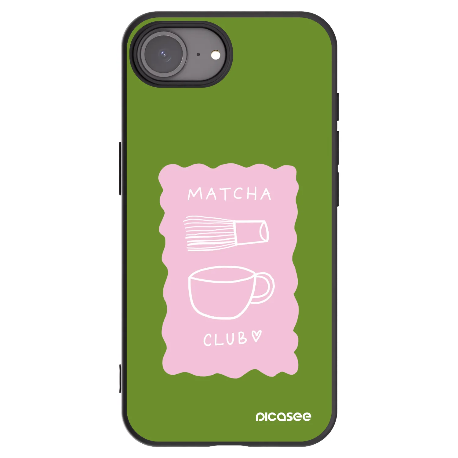 Picasee silikonový černý obal pro Apple iPhone 16e - Matcha club