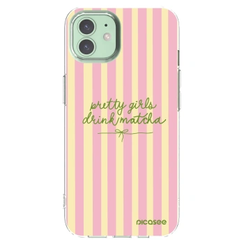 Picasee silikonový průhledný obal pro Apple iPhone 12 - Pretty matcha