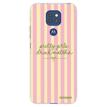 Picasee silikonový průhledný obal pro Motorola Moto G9 Play - Pretty matcha