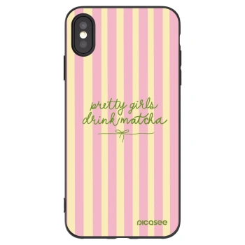 Picasee silikonový černý obal pro Apple iPhone XS Max - Pretty matcha
