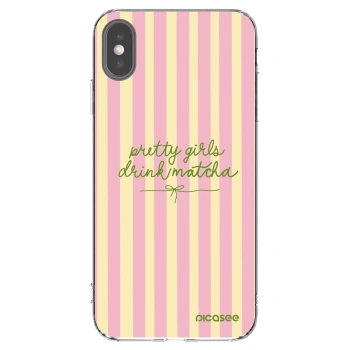 Picasee silikonový průhledný obal pro Apple iPhone XS Max - Pretty matcha