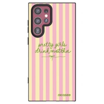 Picasee silikonový černý obal pro Samsung Galaxy S22 Ultra 5G - Pretty matcha