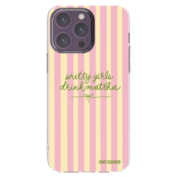 Picasee silikonový průhledný obal pro Apple iPhone 14 Pro Max - Pretty matcha