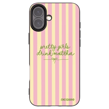 Picasee silikonový černý obal pro Apple iPhone 16 Plus - Pretty matcha