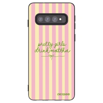 Picasee silikonový černý obal pro Samsung Galaxy S10 G973 - Pretty matcha