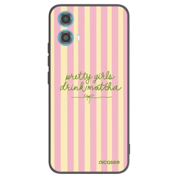 Picasee silikonový černý obal pro Motorola Moto G34 5G - Pretty matcha