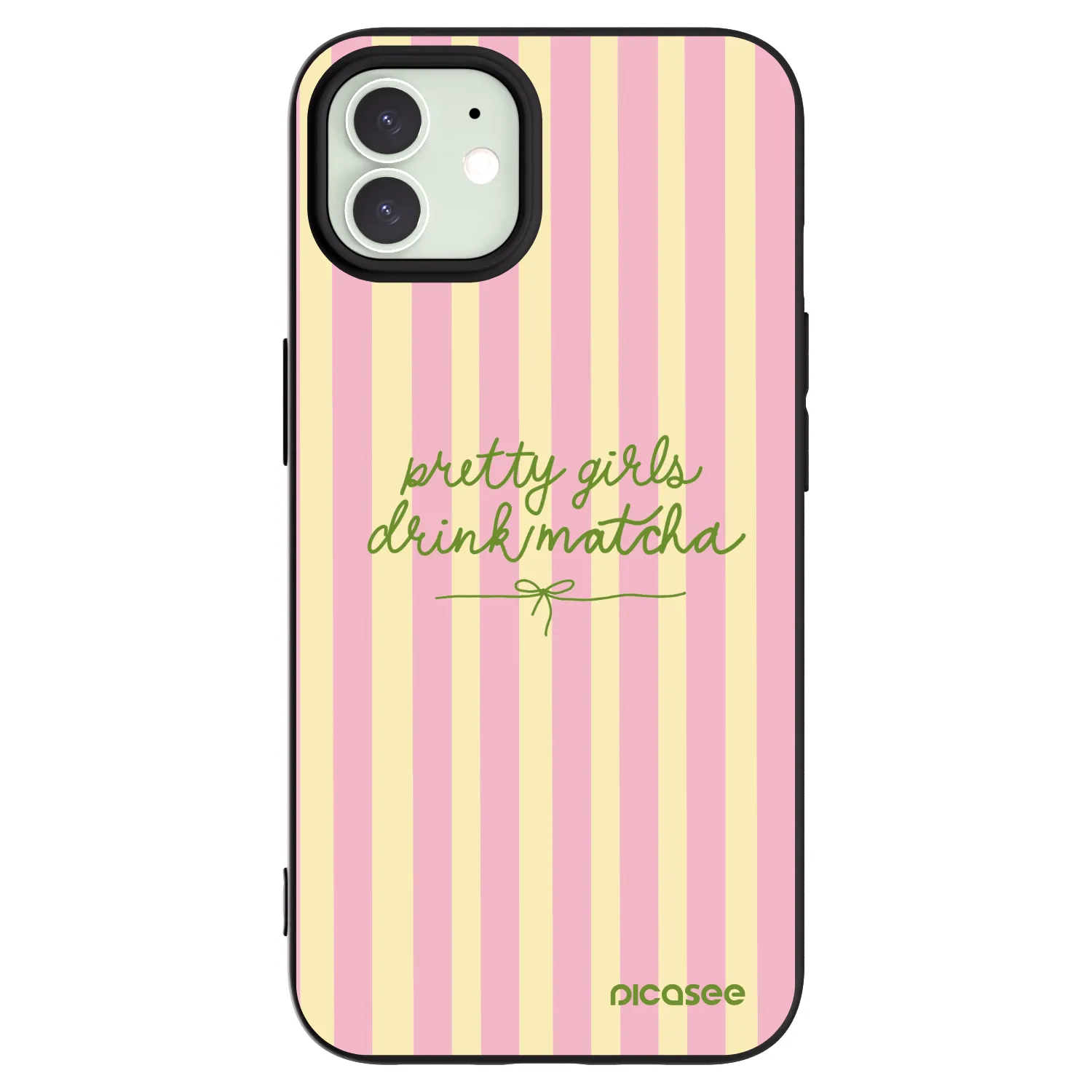 Picasee silikonový černý obal pro Apple iPhone 12 - Pretty matcha