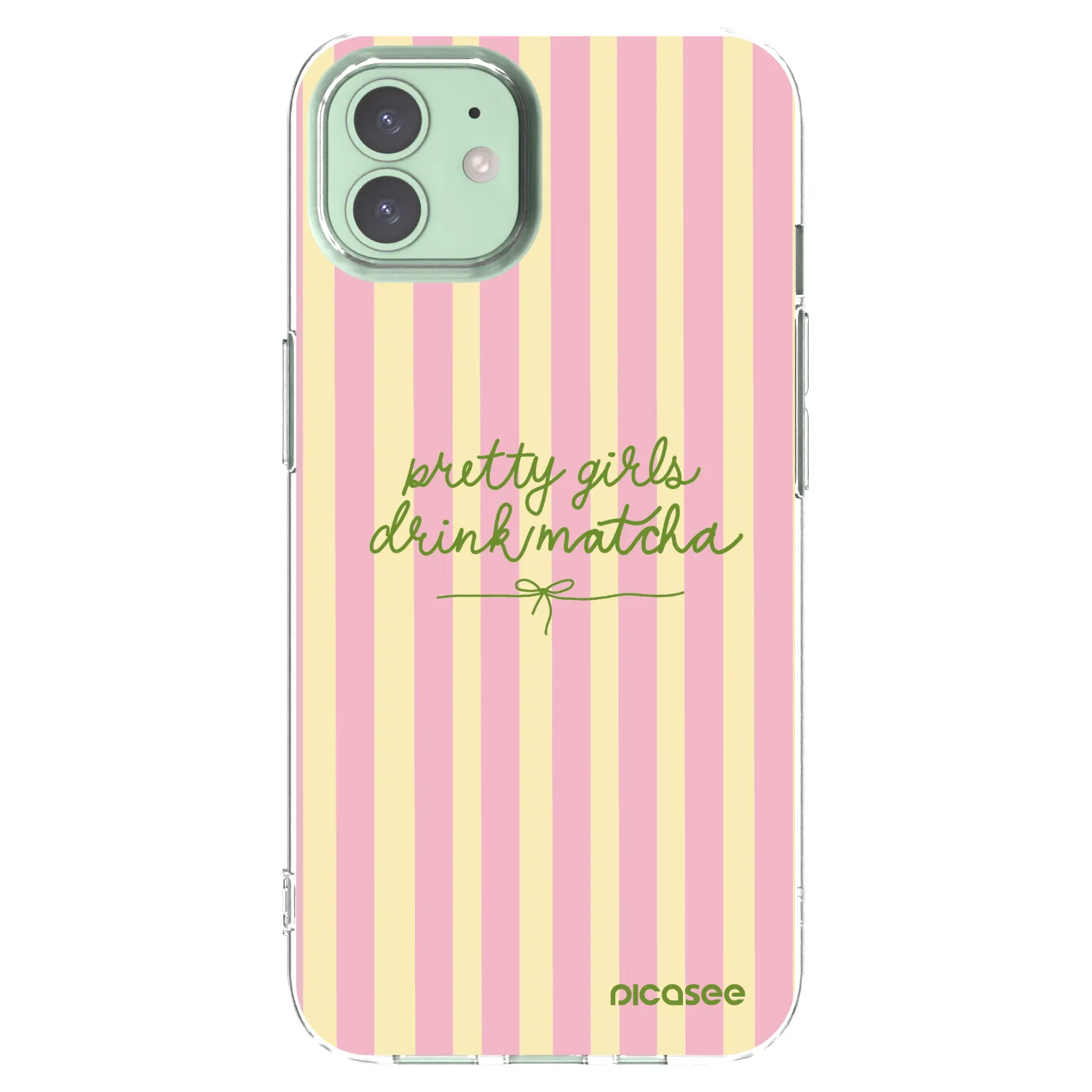 Picasee silikonový průhledný obal pro Apple iPhone 12 - Pretty matcha