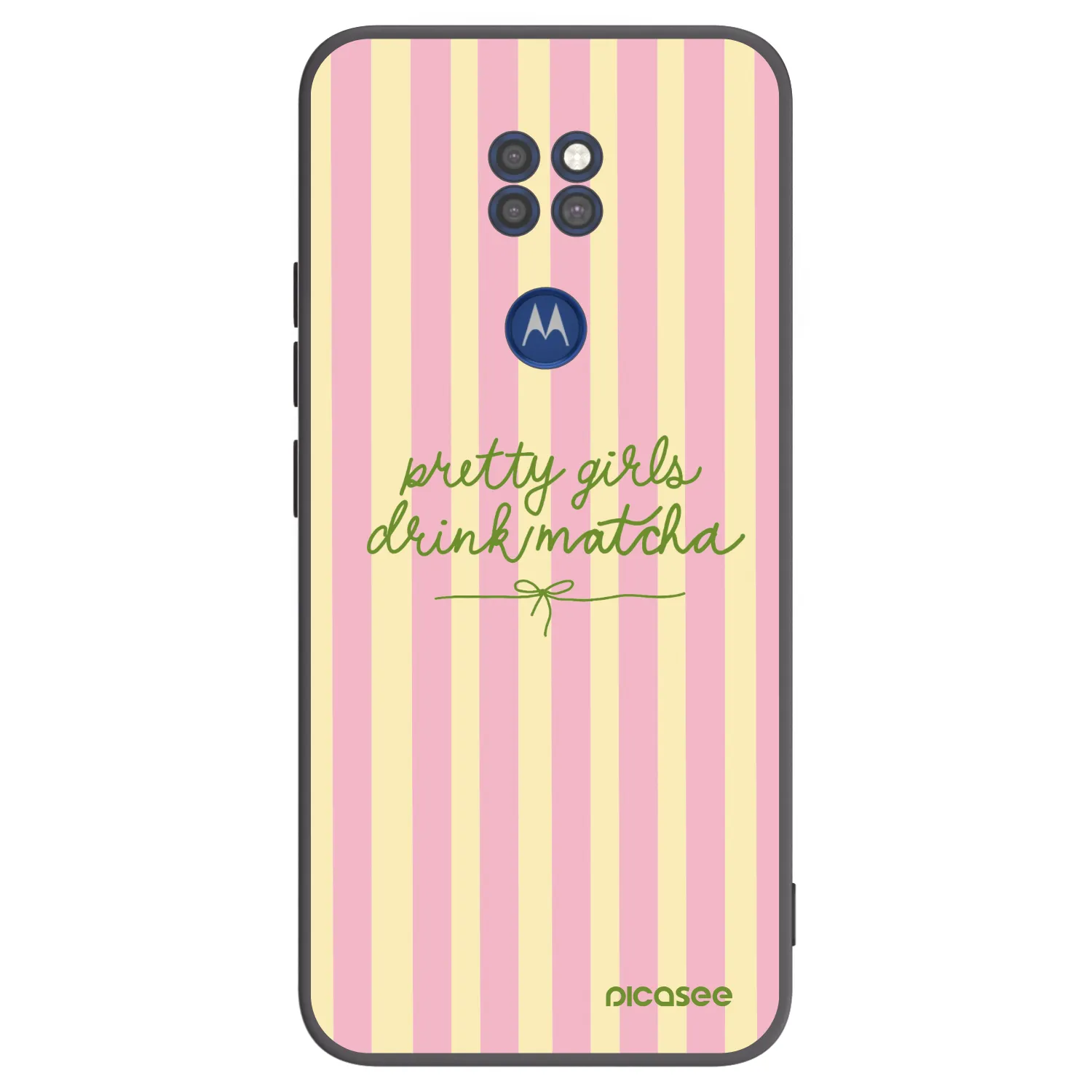 Picasee silikonový černý obal pro Motorola Moto G9 Play - Pretty matcha