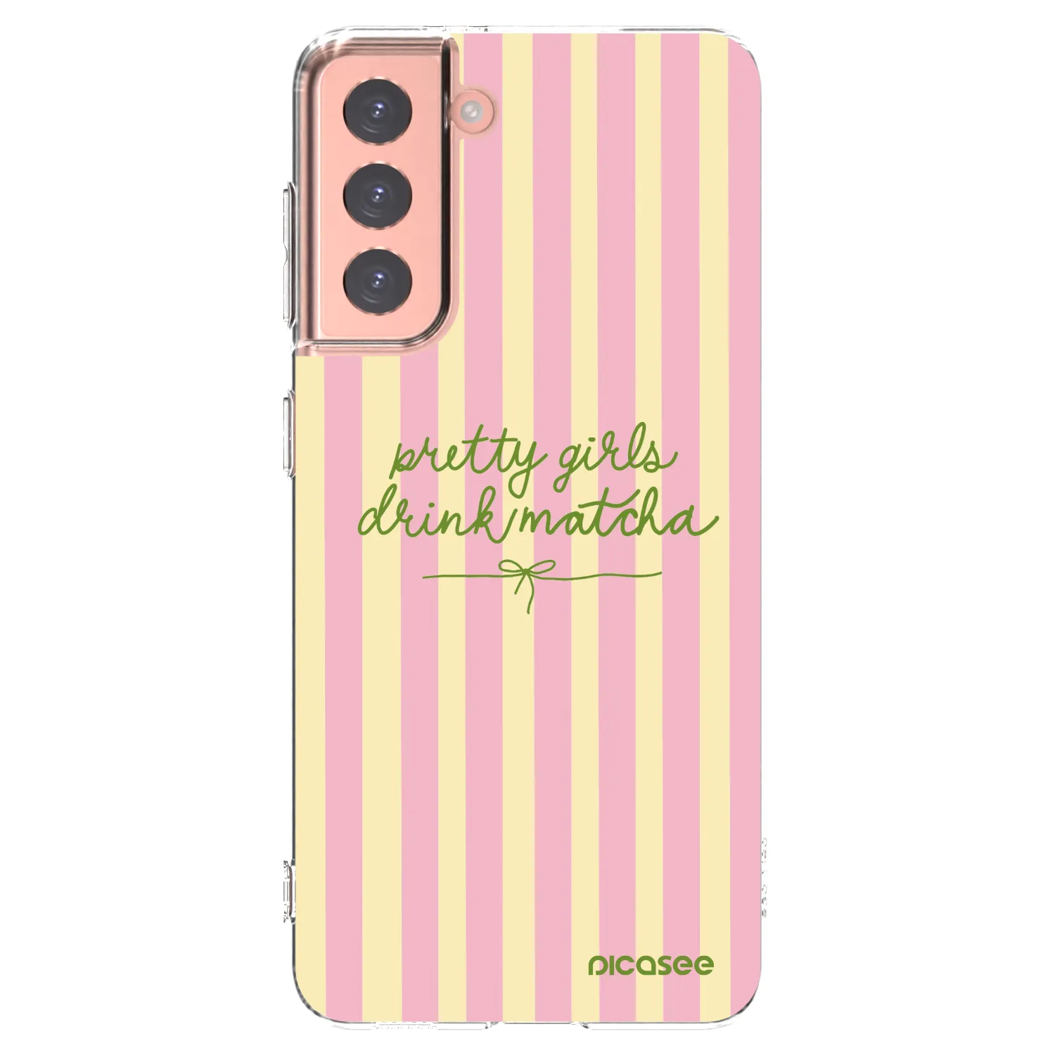Picasee silikonový průhledný obal pro Samsung Galaxy S21 5G G991B - Pretty matcha