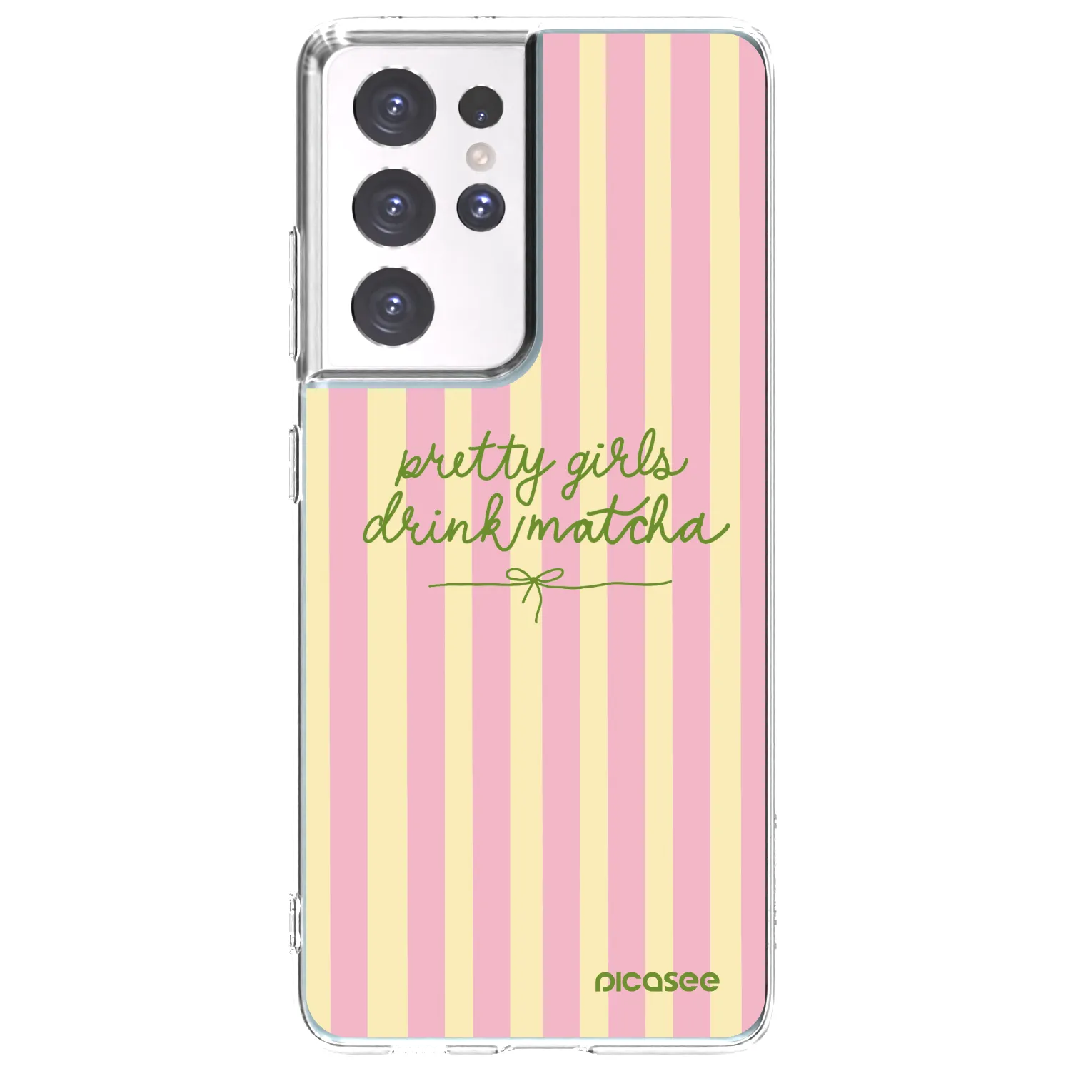 Picasee silikonový průhledný obal pro Samsung Galaxy S21 Ultra 5G G998B - Pretty matcha