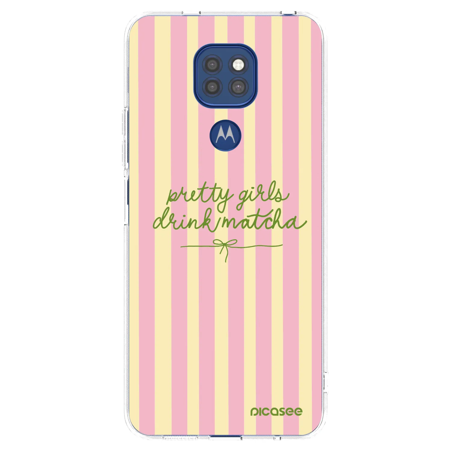 Picasee silikonový průhledný obal pro Motorola Moto G9 Play - Pretty matcha