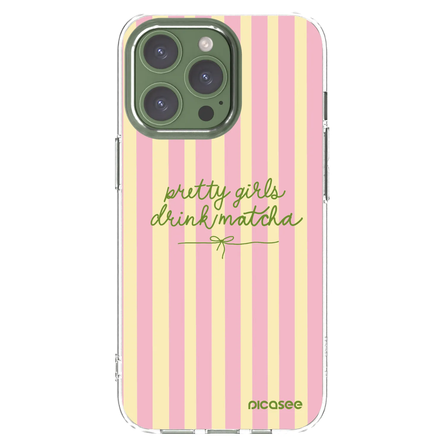 Picasee silikonový průhledný obal pro Apple iPhone 13 Pro - Pretty matcha
