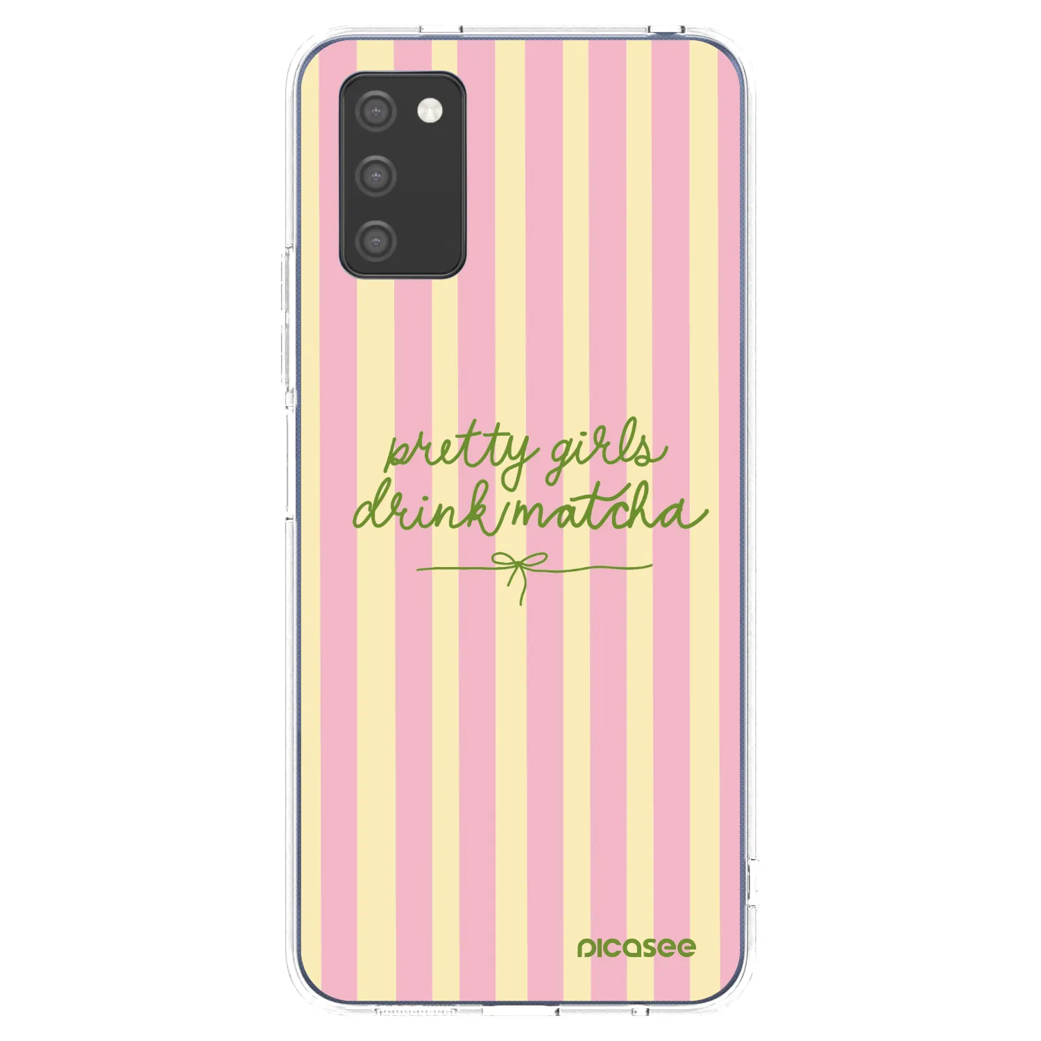 Picasee silikonový průhledný obal pro Samsung Galaxy A03s A037G - Pretty matcha