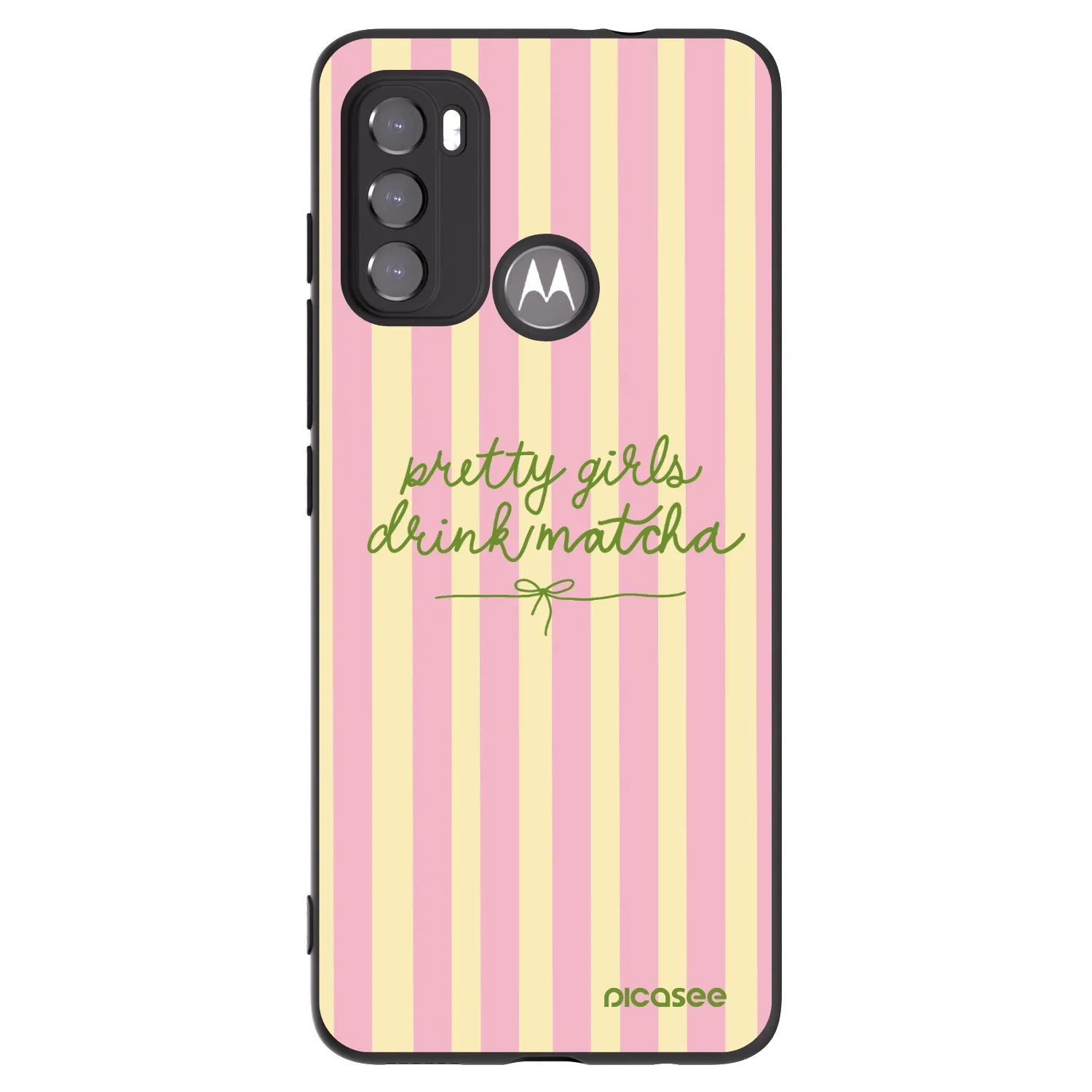 Picasee silikonový černý obal pro Motorola Moto G60 - Pretty matcha