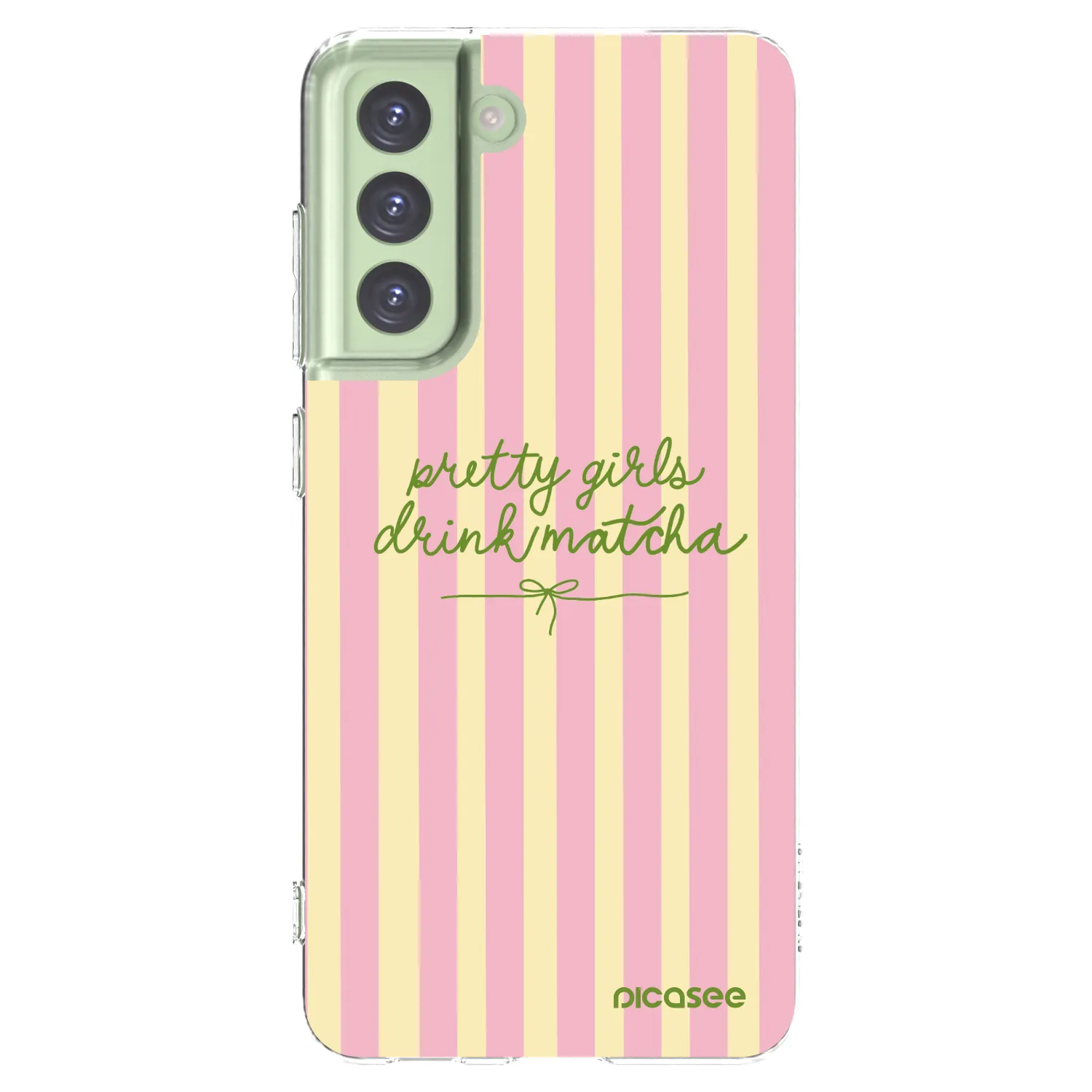 Picasee silikonový průhledný obal pro Samsung Galaxy S21 FE 5G - Pretty matcha