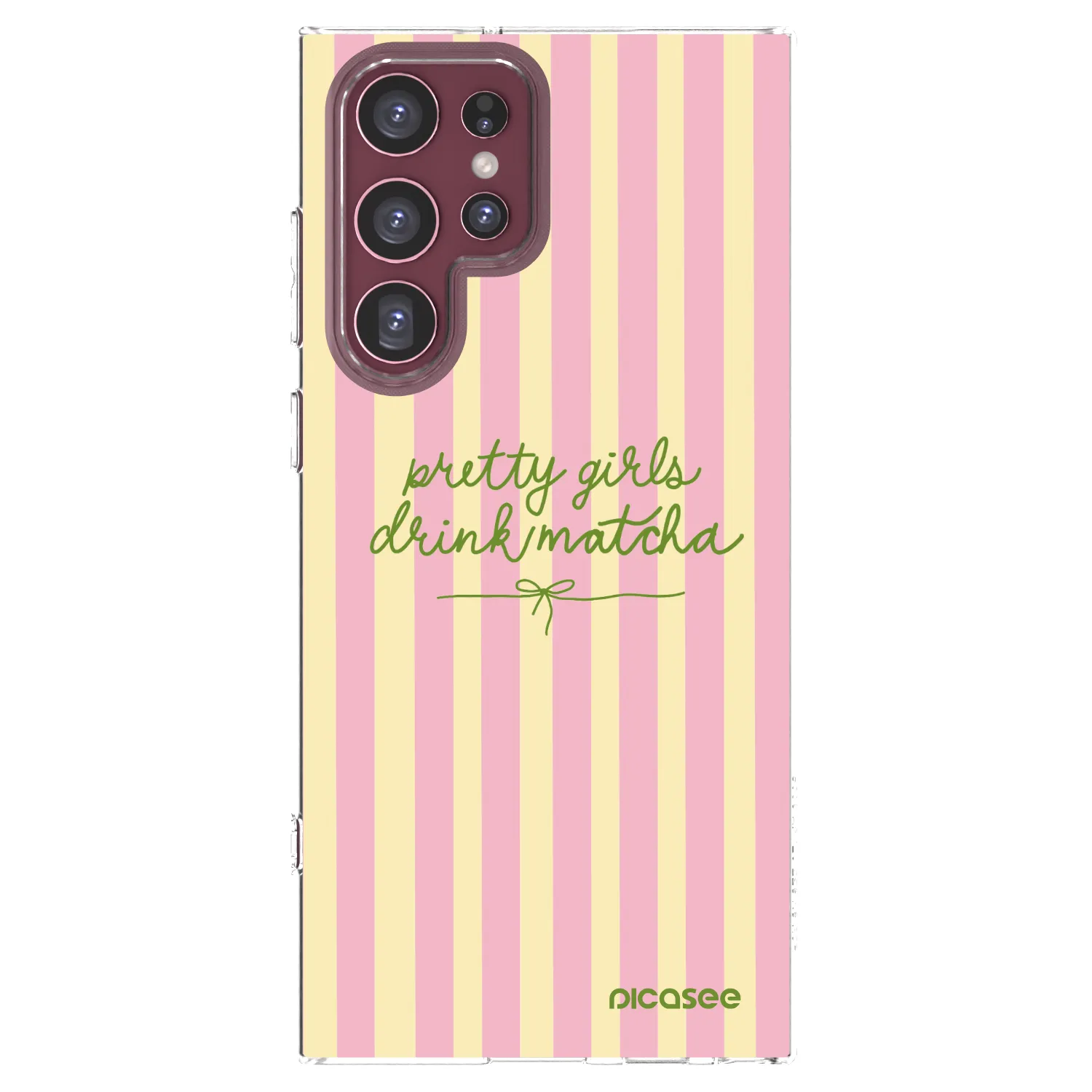 Picasee silikonový průhledný obal pro Samsung Galaxy S22 Ultra 5G - Pretty matcha
