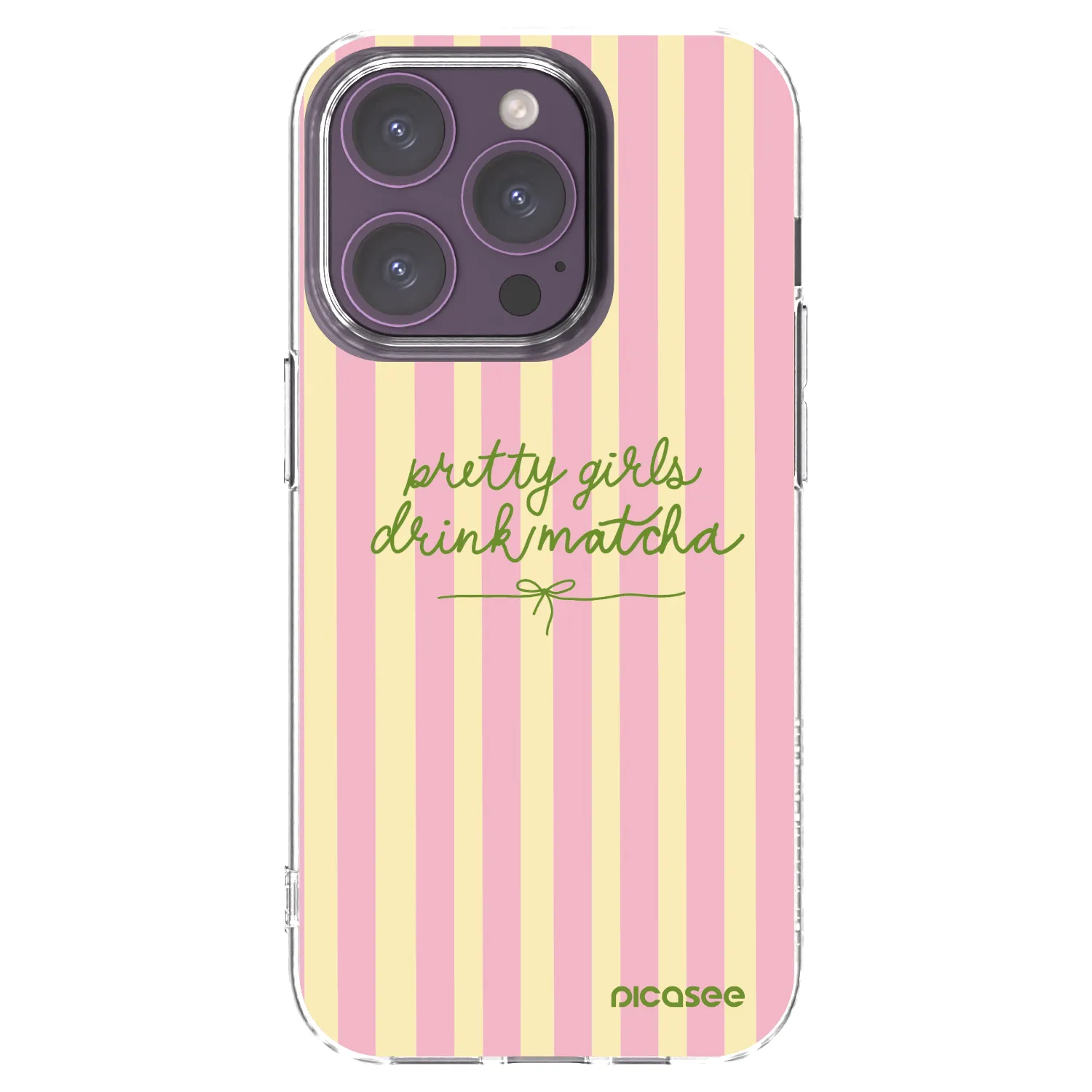 Picasee silikonový průhledný obal pro Apple iPhone 14 Pro - Pretty matcha