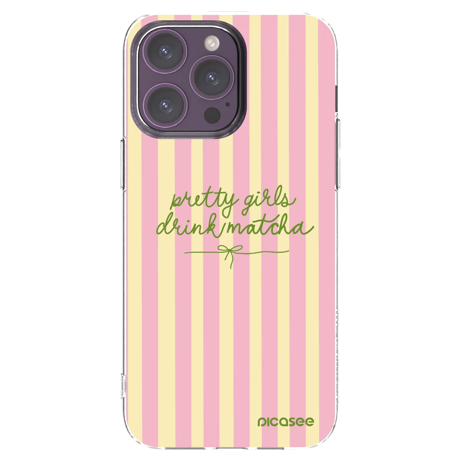 Picasee silikonový průhledný obal pro Apple iPhone 14 Pro Max - Pretty matcha