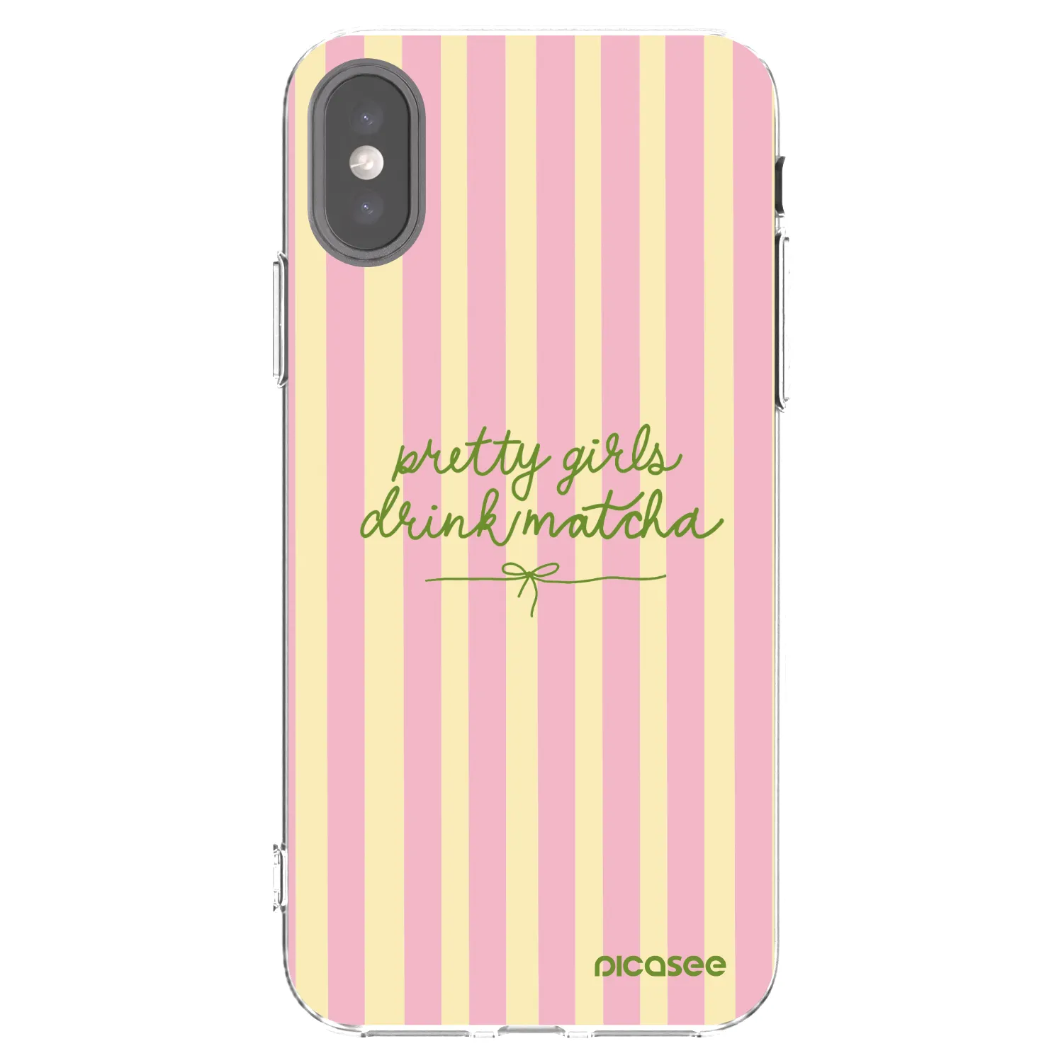 Picasee silikonový průhledný obal pro Apple iPhone X/XS - Pretty matcha