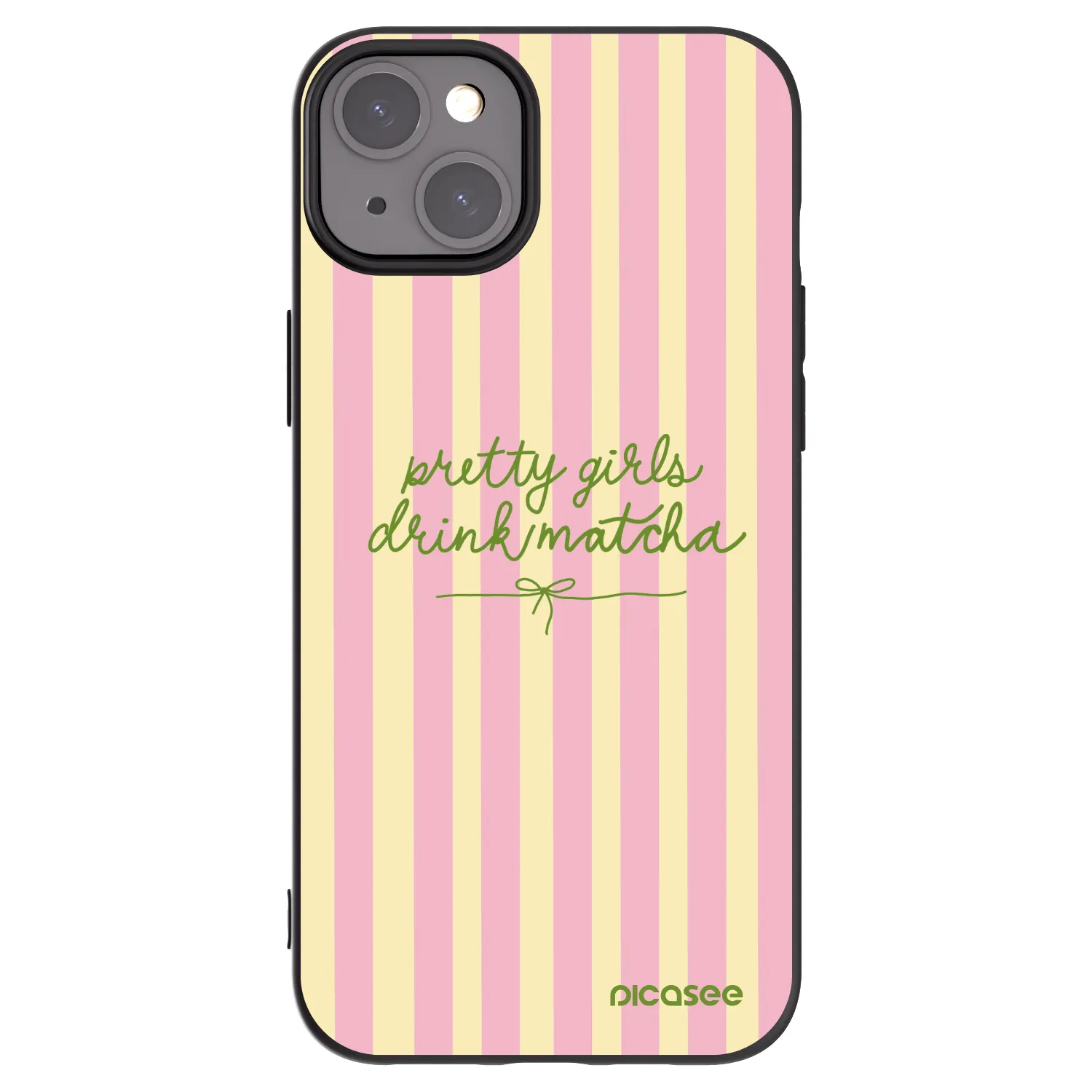 Picasee silikonový černý obal pro Apple iPhone 15 Plus - Pretty matcha