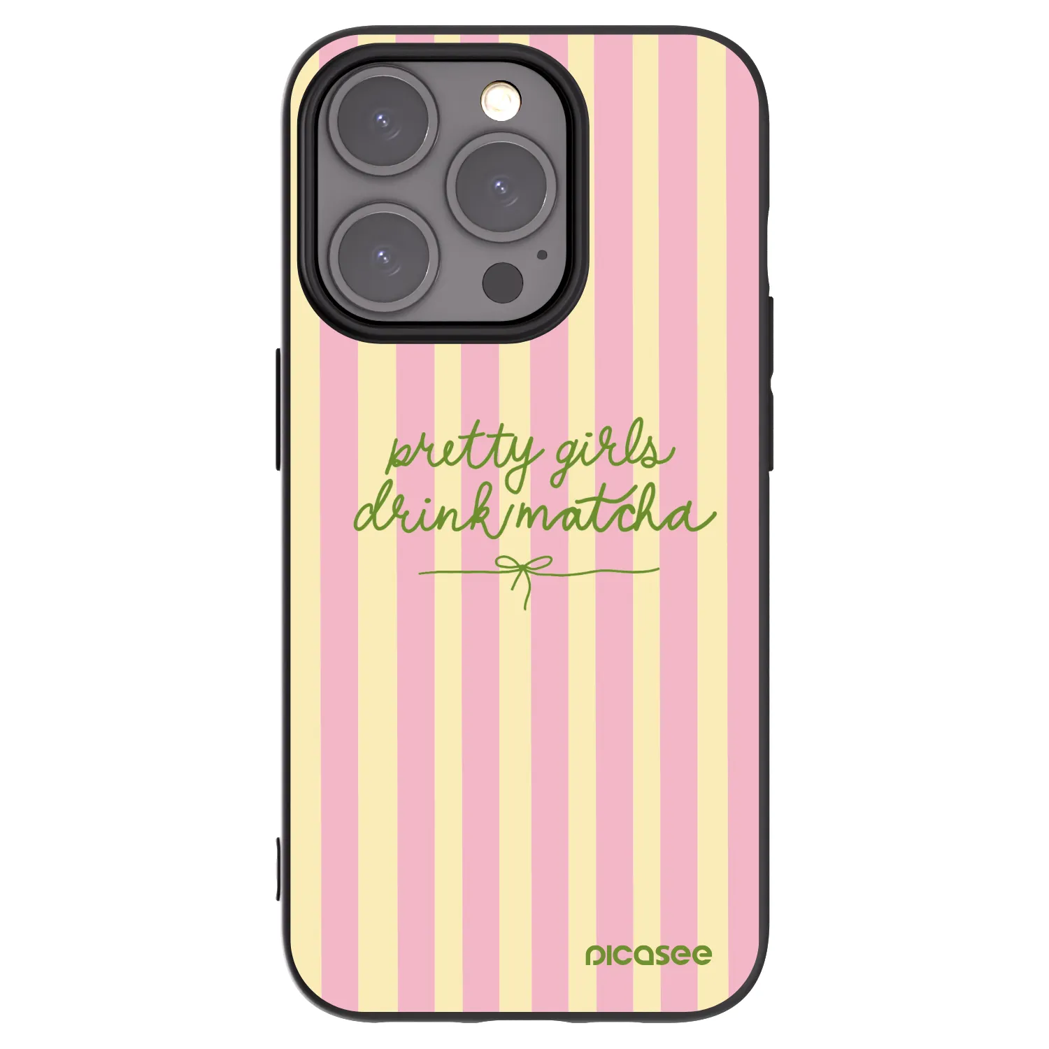 Picasee silikonový černý obal pro Apple iPhone 15 Pro - Pretty matcha