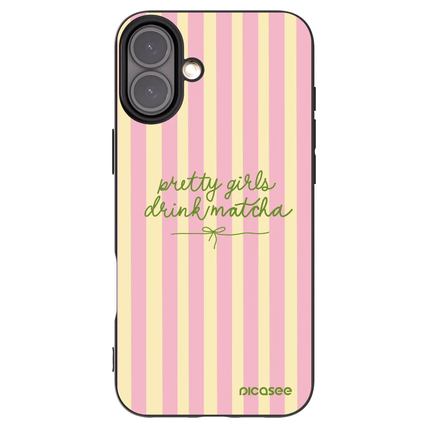 Picasee silikonový černý obal pro Apple iPhone 16 Plus - Pretty matcha