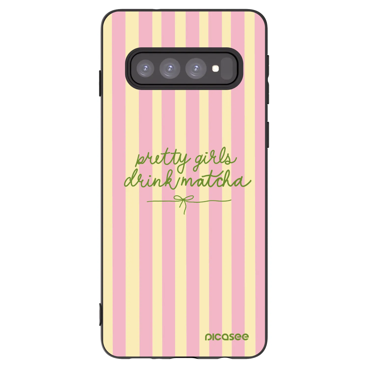 Picasee silikonový černý obal pro Samsung Galaxy S10 G973 - Pretty matcha