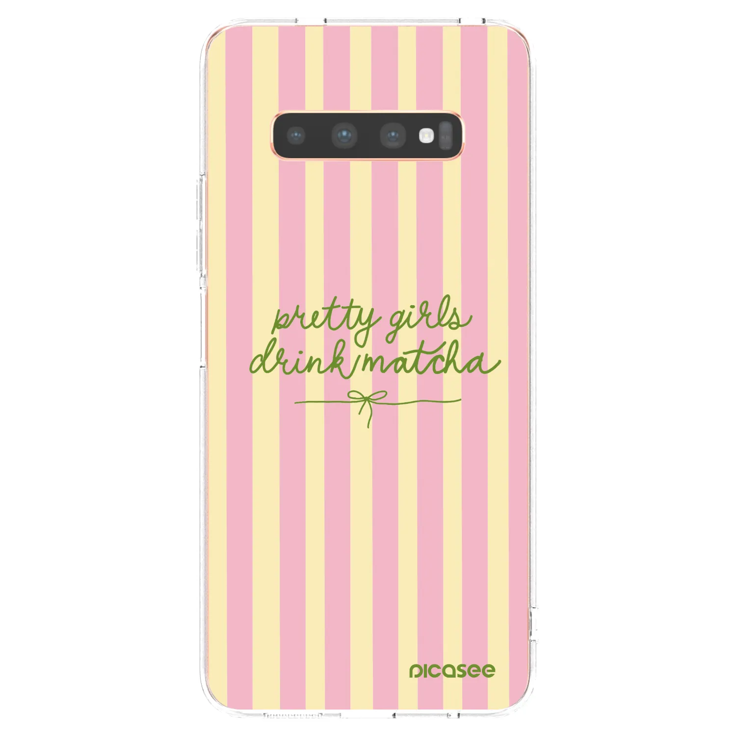 Picasee silikonový průhledný obal pro Samsung Galaxy S10 Plus G975 - Pretty matcha