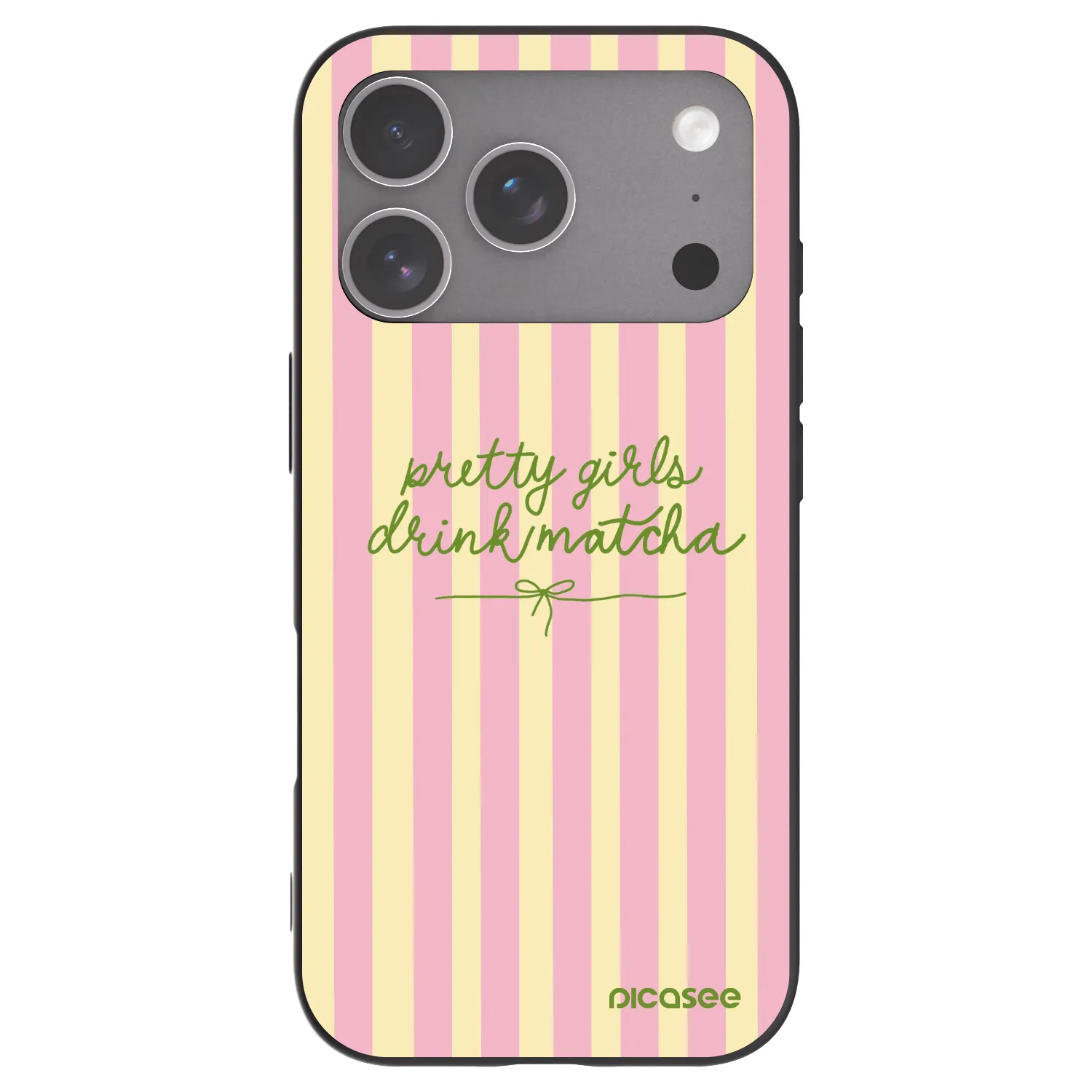Picasee silikonový černý obal pro Apple iPhone 18 Pro - Pretty matcha