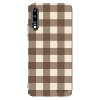 Picasee silikonový průhledný obal pro Honor 9X Pro - Brown grid