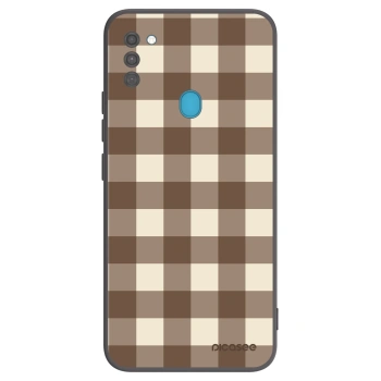 Obal pro Samsung Galaxy M11 - Brown grid
