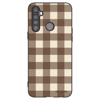 Picasee silikonový černý obal pro Realme 6i - Brown grid
