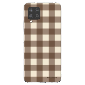 Picasee silikonový průhledný obal pro Samsung Galaxy A42 A426B - Brown grid