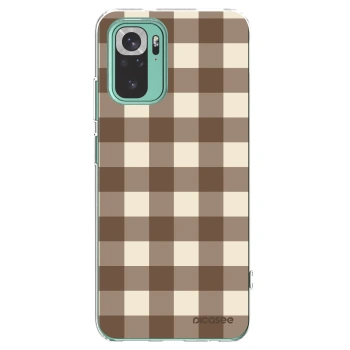 Picasee silikonový průhledný obal pro Xiaomi Redmi Note 10 Pro - Brown grid