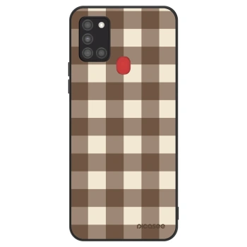 Obal pro Samsung Galaxy A21s - Brown grid