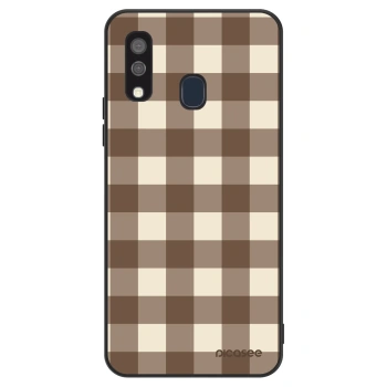 Obal pro Samsung Galaxy A40 A405F - Brown grid