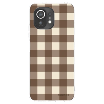 Picasee silikonový průhledný obal pro Xiaomi Mi 11 - Brown grid