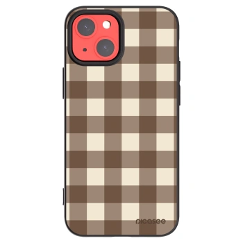 Picasee silikonový černý obal pro Apple iPhone 13 mini - Brown grid