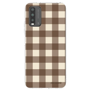 Picasee silikonový průhledný obal pro Xiaomi Redmi 9T - Brown grid