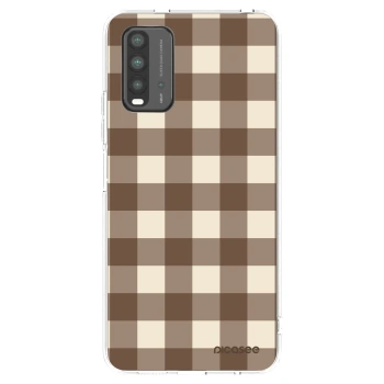 Picasee silikonový černý obal pro Xiaomi Redmi 9T - Brown grid